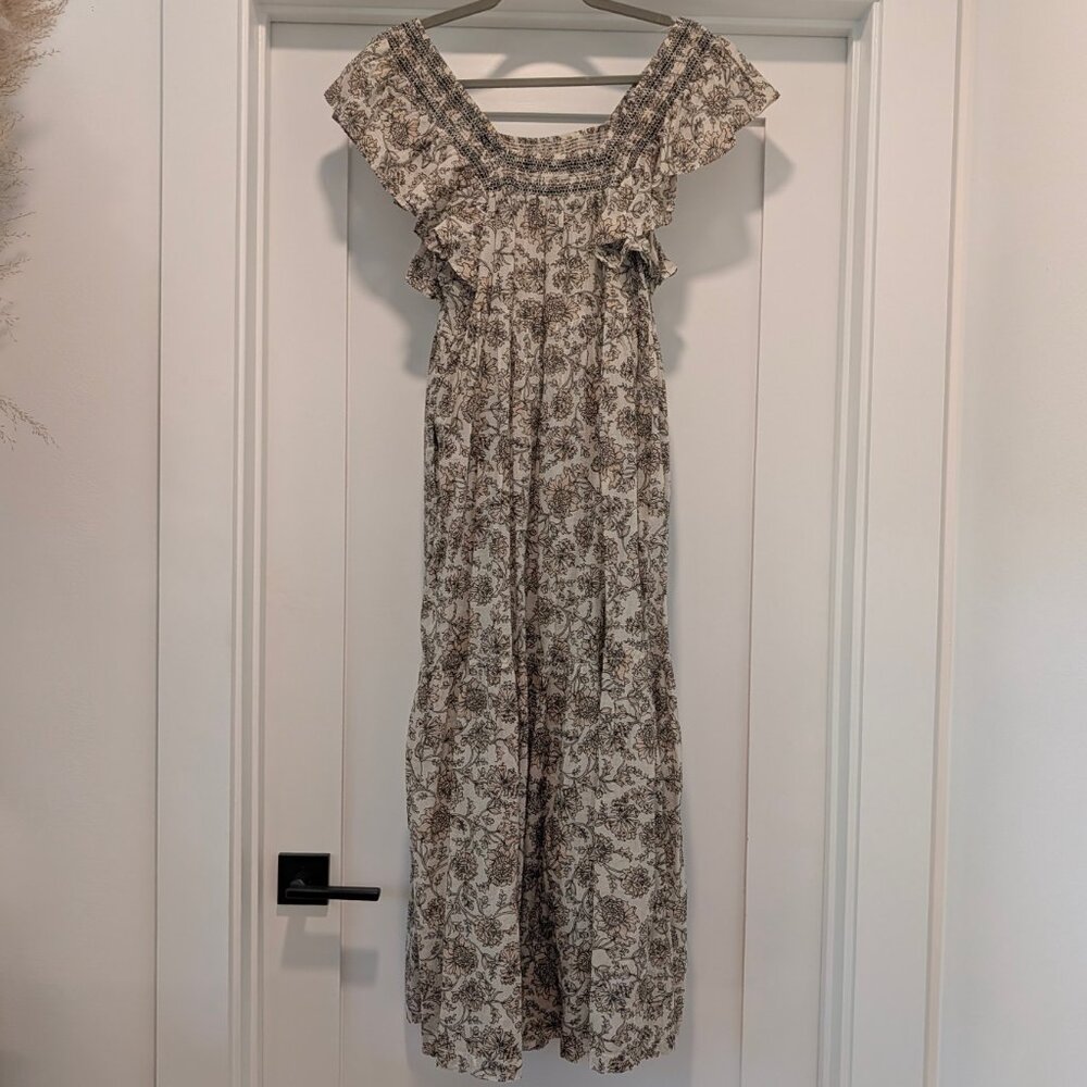 Free People Bonita Printed Midi Dress, Tea Combo, size S